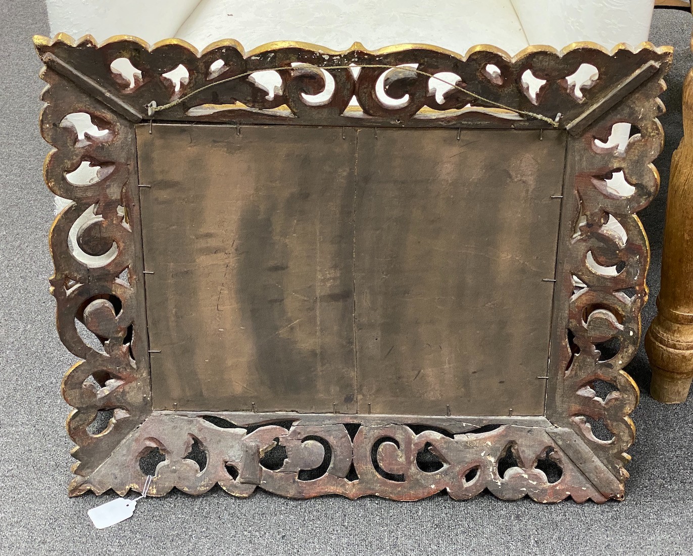 A 19th century French carved giltwood wall mirror, width 58cm, height 68cm